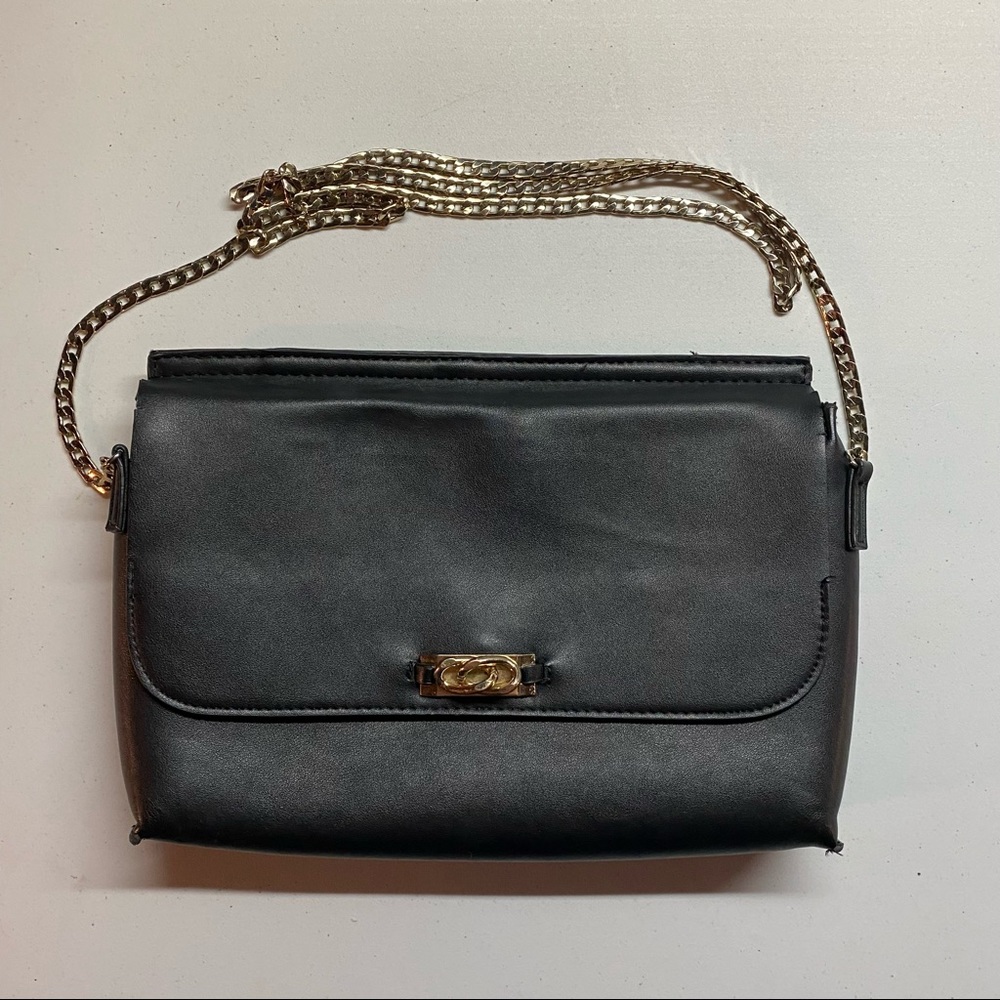Top Shop Black chain link strap Purse